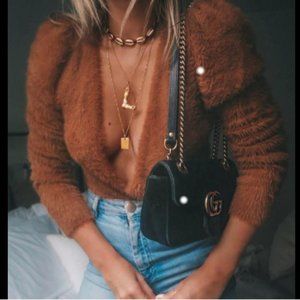 REVOLVE Sold Out MAJORELLE Free People Soft Tan Coco Wrap Sweater Top Medium M